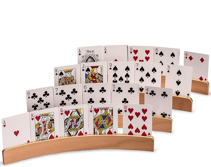 Yellow Mountain Imports Wooden Playing Card Holders, Set of 4 | Amazon (US)
