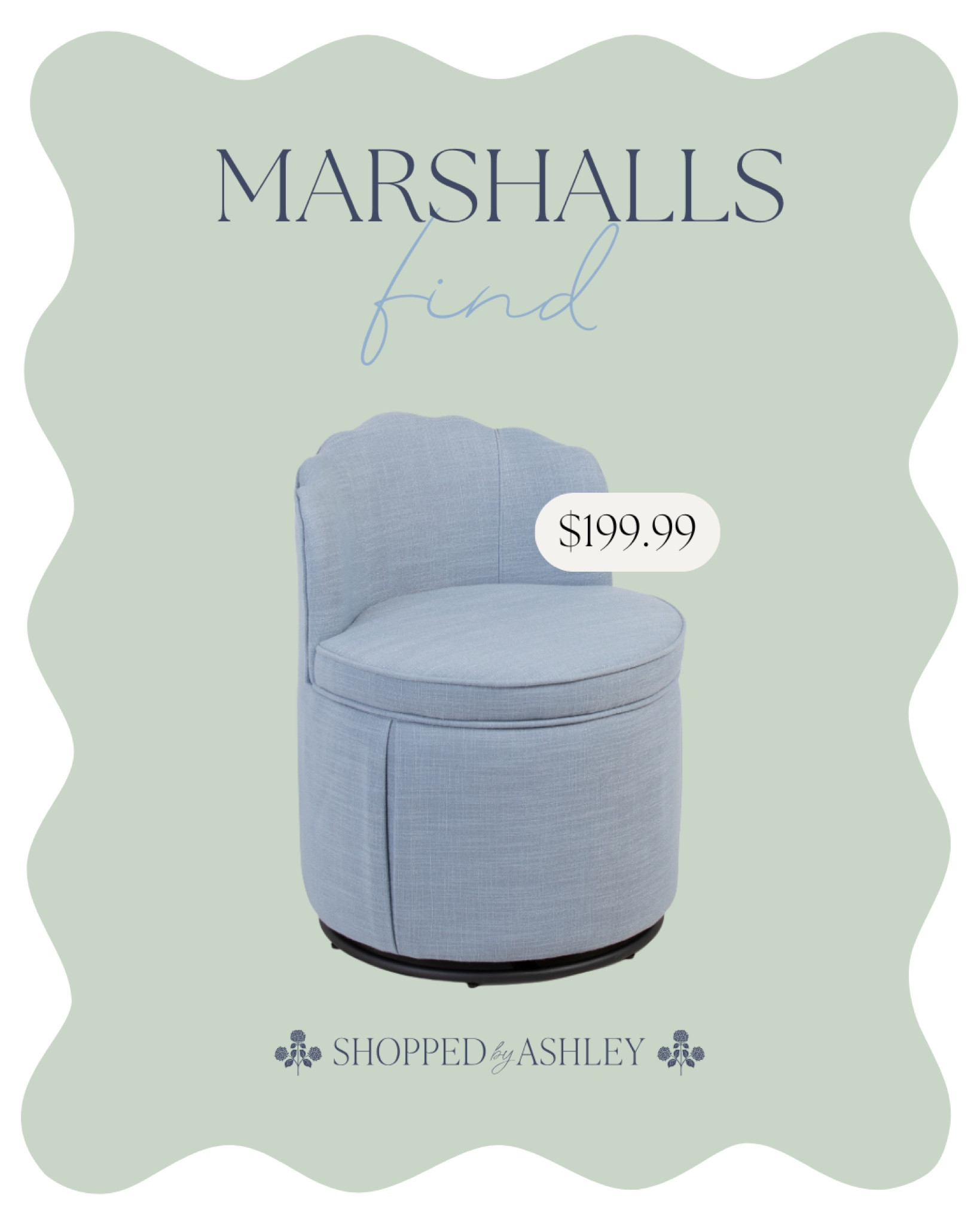 New vanity stool just added online at Marshalls! 

Lillian August, vanity chair, vanity stool, HomeGoods, TJ Maxx, dusty blue, Grandmillennial 

#LTKHome #LTKStyleTip