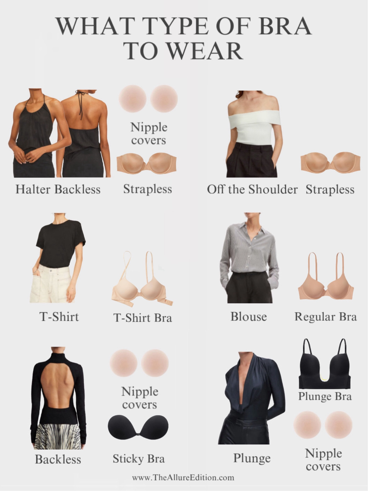 Amazon finds. Amazon fashion. Affordable fashion. What type of bra to wear with different clothes, full blog at TheAllureEdition.com
Straples bra, plunge bra, sticky bra, nipple covers


#LTKstyletip #LTKbeauty
