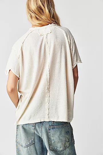 Care FP Linen Blend BF Tee | Free People (Global - UK&FR Excluded)