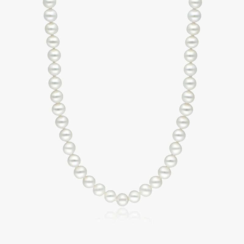 14K Yellow Gold Freshwater Cultured Pearl Fish Clasp 18" Necklace (6.0-7.0mm) | JamesAllen