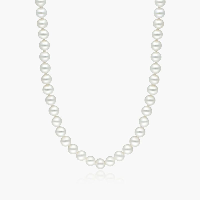 14K Yellow Gold Freshwater Cultured Pearl Fish Clasp 18" Necklace (6.0-7.0mm) | JamesAllen