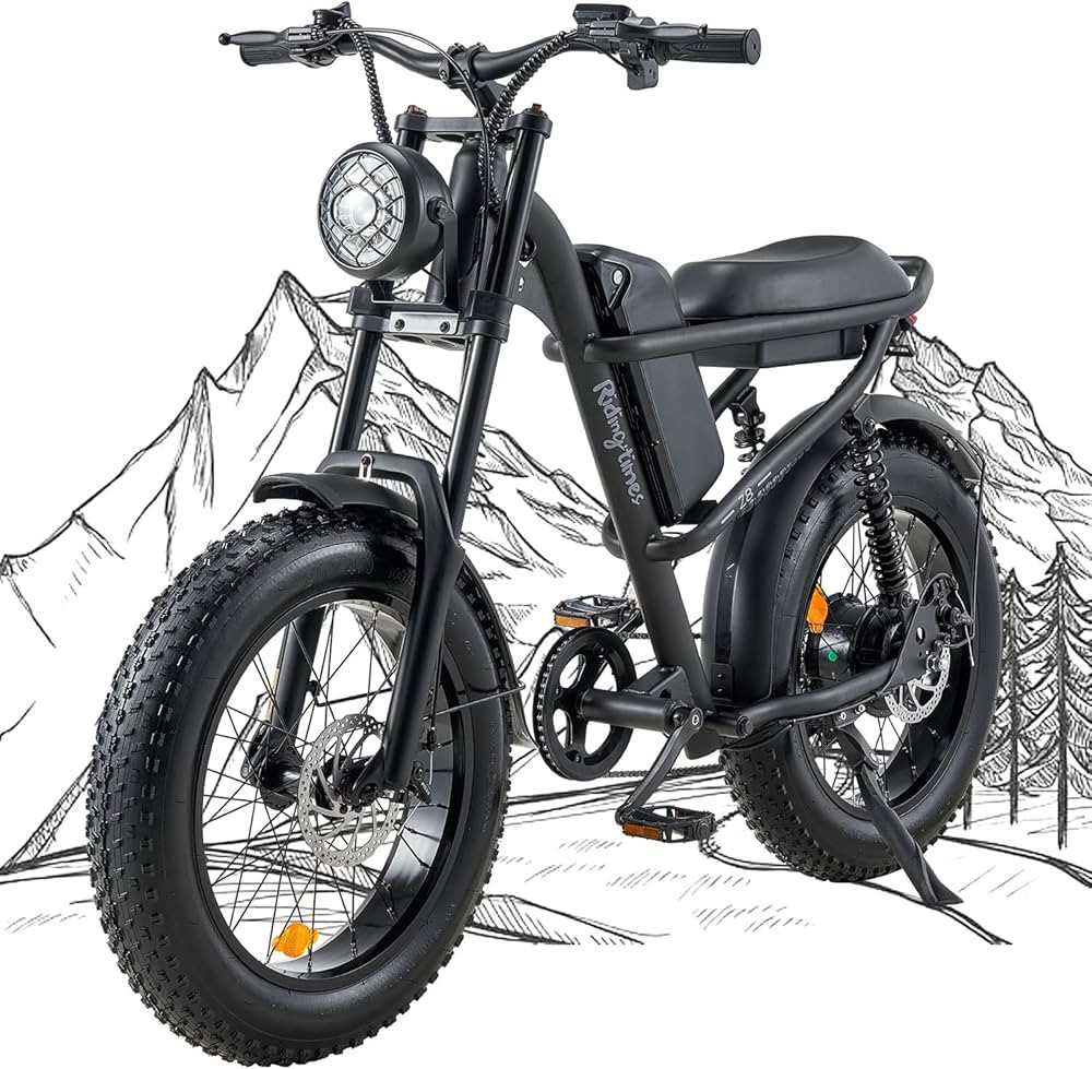 1500W Moped Style Ebike Full Suspension, 20 Inch Fat Tire Electric bike, Max 28MPH & 37-150 Miles... | Amazon (US)