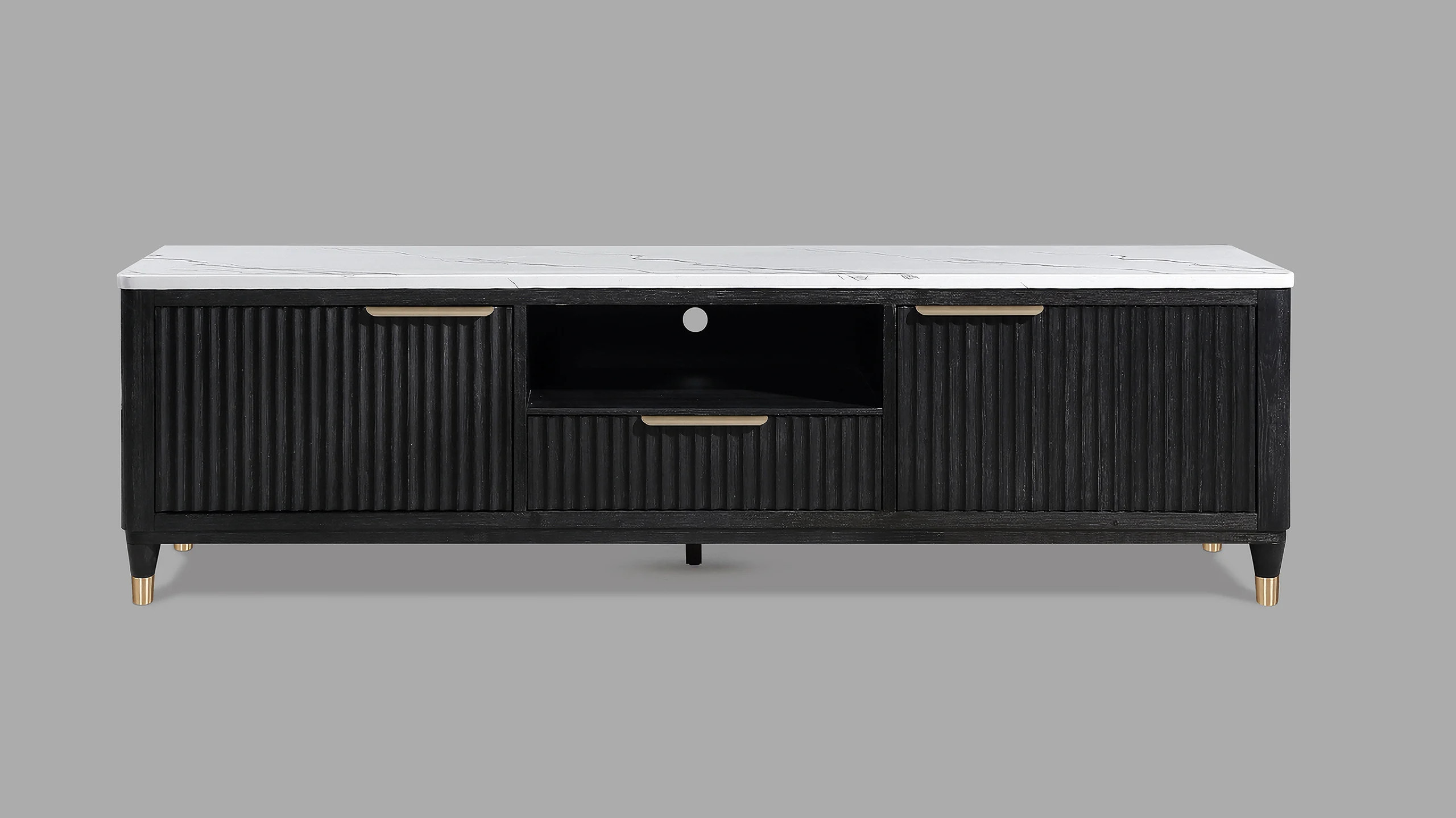 Kara TV Stand In Black and White | 1stopbedrooms