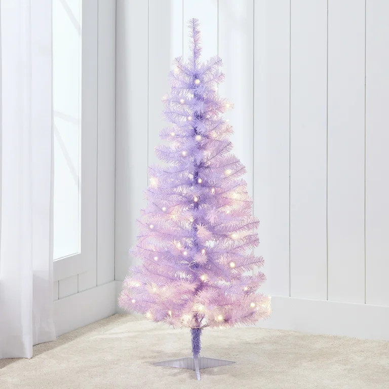 Best Choice Products 4ft Prelit Colored Christmas Tree, Artificial Tree Holiday Decor w/ LED Ligh... | Walmart (US)