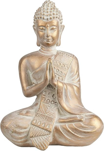 TERESA'S COLLECTIONS Praying Buddha Statue Zen Decor, Rustic Meditation Buddha Decor Serene Decor... | Amazon (US)