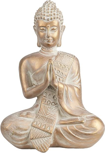 TERESA'S COLLECTIONS Praying Buddha Statue Zen Decor, Rustic Meditation Buddha Decor Serene Decor... | Amazon (US)