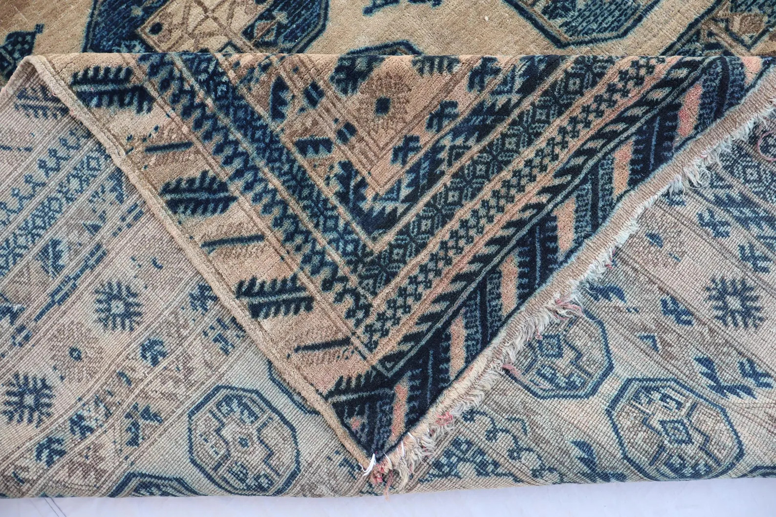 1920s Antique Muted Terracotta Rug 7x8'7 Afghan Vintage Faded Rug Low Pile Hand Knotted Wool Rug,... | Etsy (US)