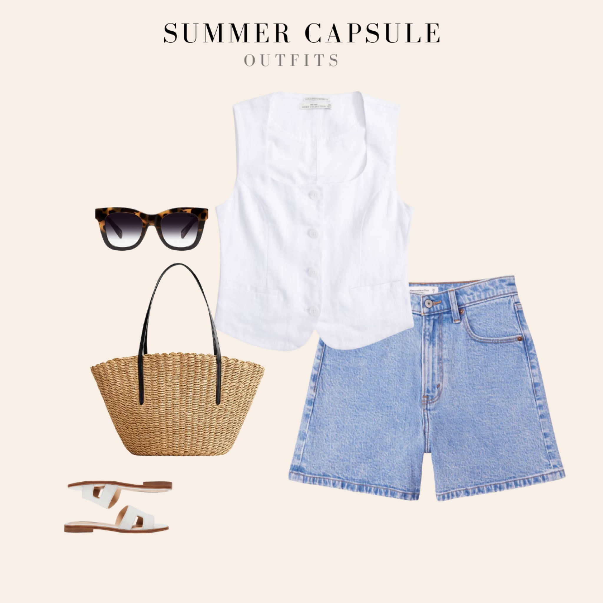 Summer casual look with linen vest and denim shorts 

#LTKStyleTip #LTKSeasonal #LTKSummerSales