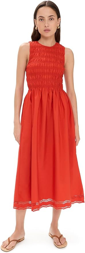 Madewell Women's The Embroidered Melody Smocked Midi Dress | Amazon (US)