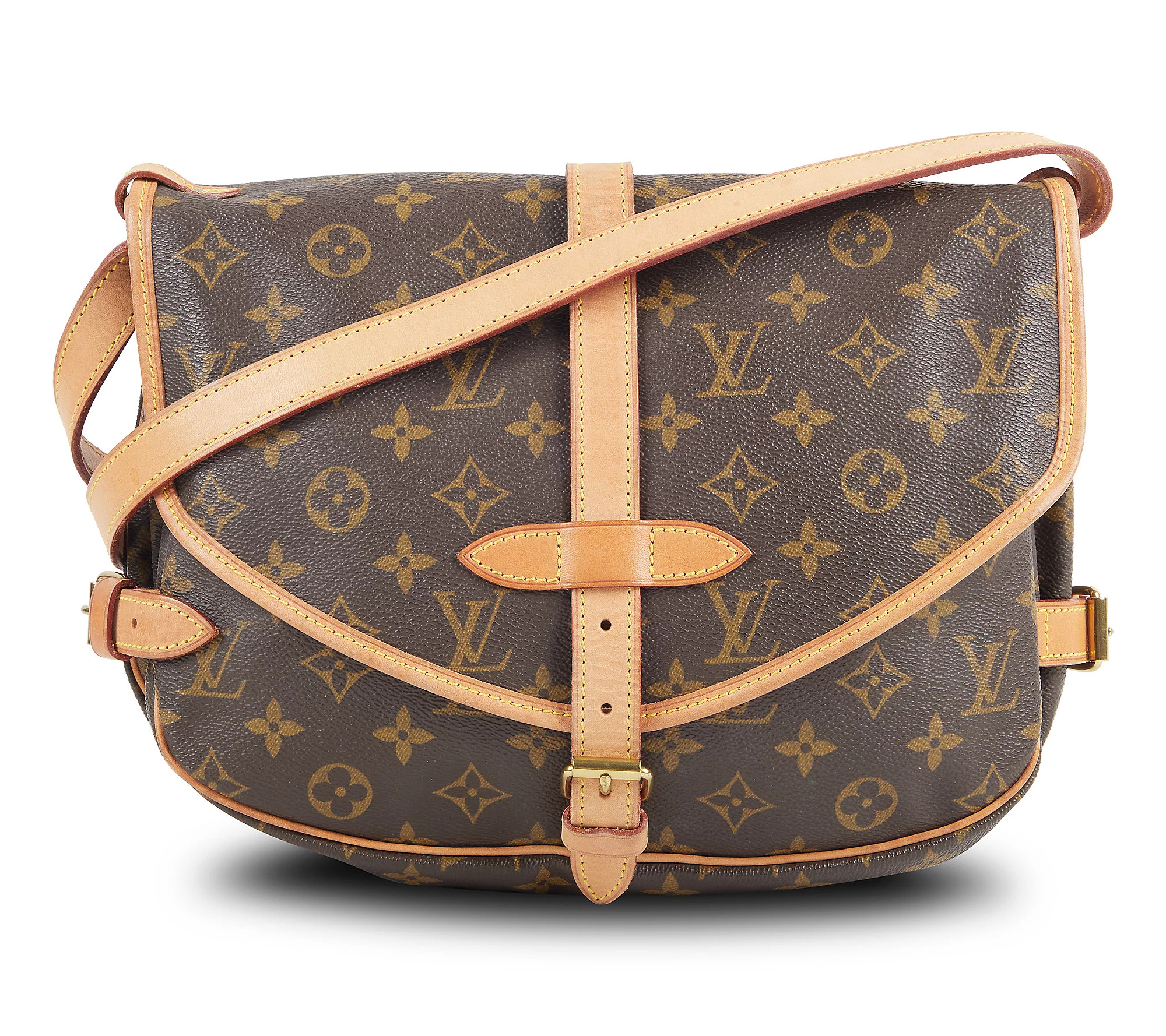 Pre-Owned Louis Vuitton Saumur Monogram 30 Brow n | QVC