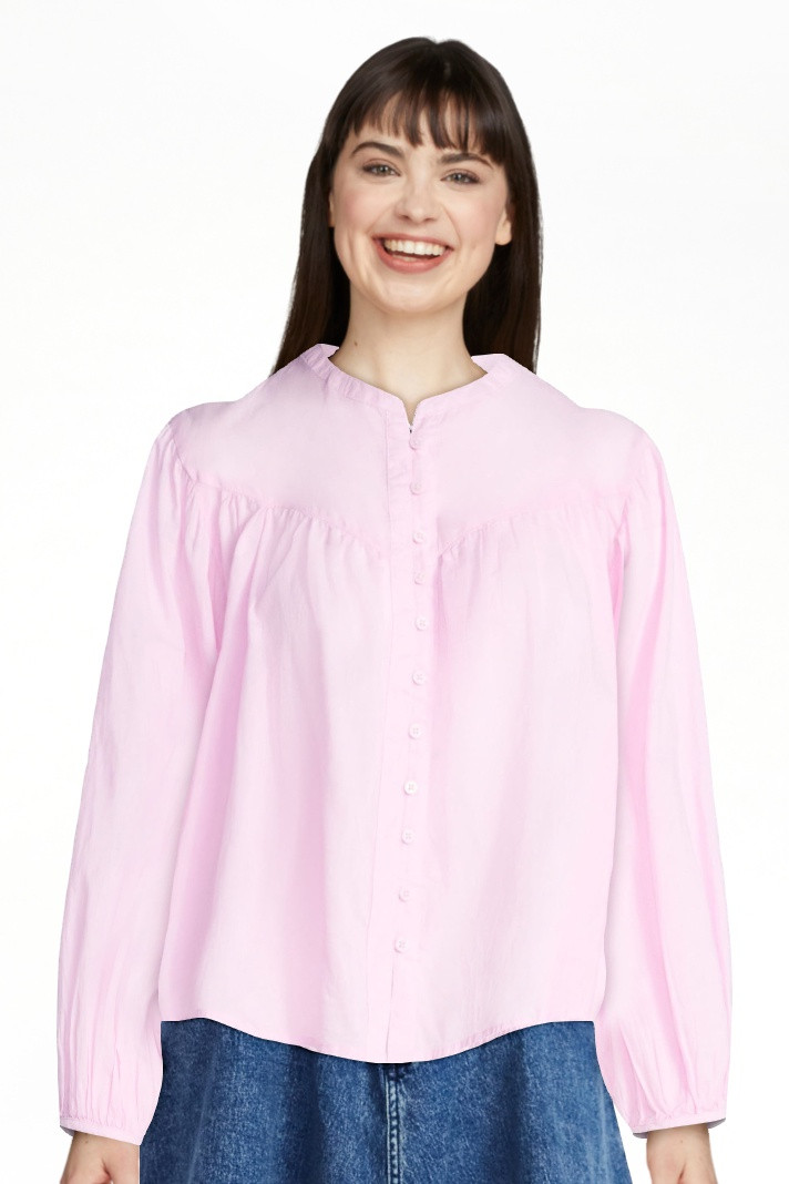 Scoop Women's Flowy Cotton Blouse with Long Sleeves, Sizes XS-XXL | Walmart (US)