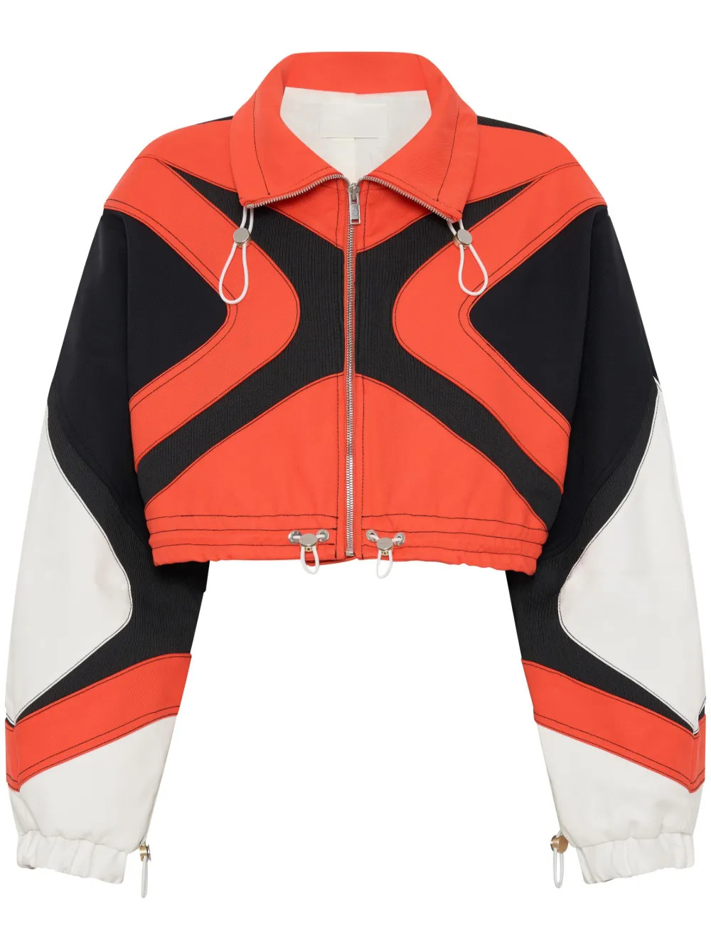 panelled zip-up cropped jacket | Farfetch Global