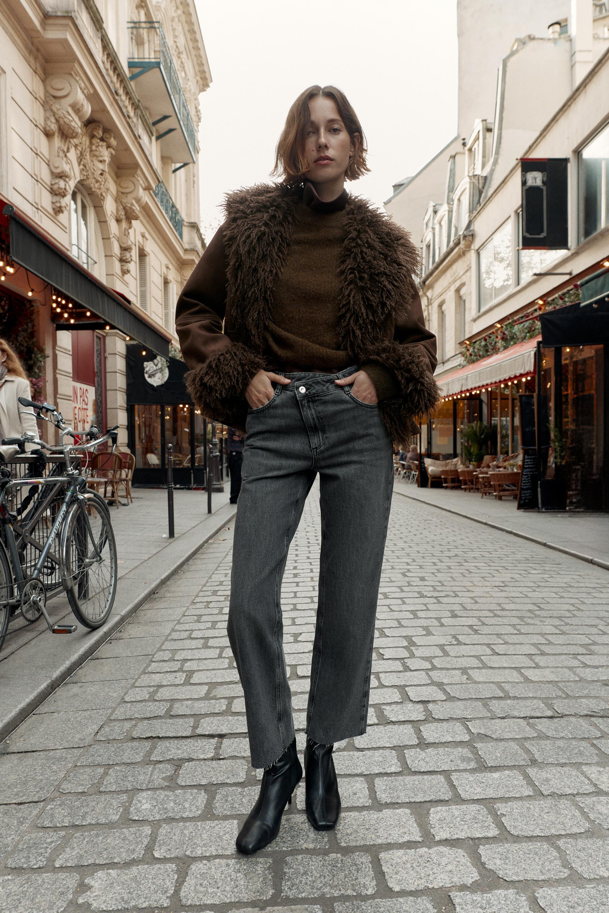 Z1975 HIGH WAISTED CROSSOVER WAIST STRAIGHT JEANS | Zara US