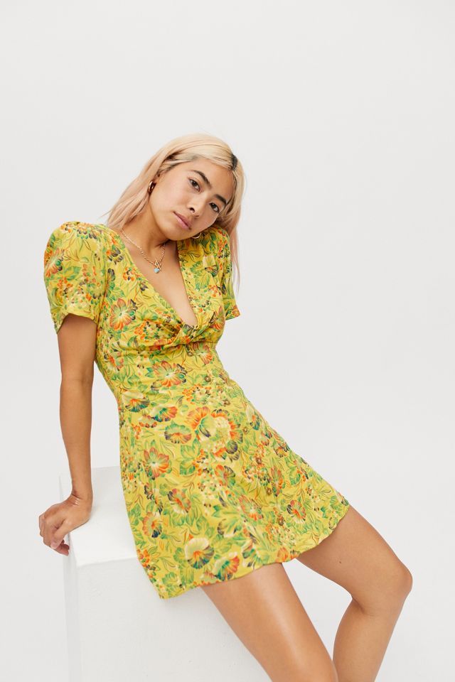 UO Bettie Twist-Front Mini Dress | Urban Outfitters (US and RoW)