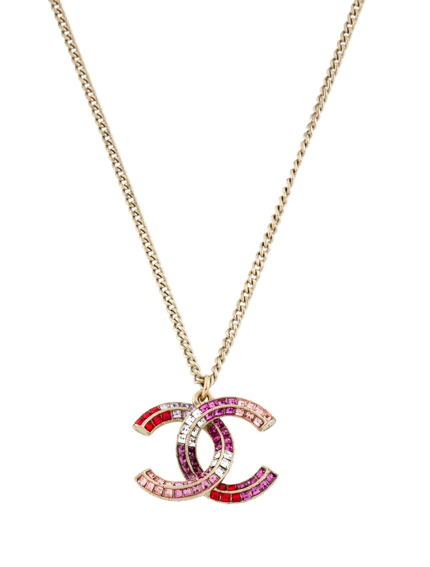 Strass CC Pendant Necklace | The RealReal