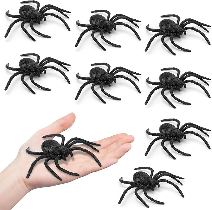 Plastic Spiders, Spiders Halloween Decorations, Halloween Spider, Fake Spiders, 8PCS Black Large ... | Amazon (US)