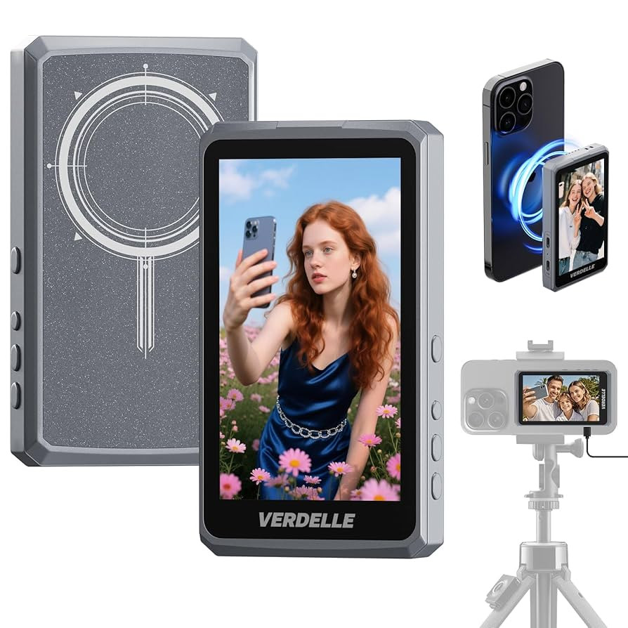 Vlog Selfie Monitor Screen for Phone, Wireless Magnetic Back Camera Monitor for iPhone Android, S... | Amazon (US)