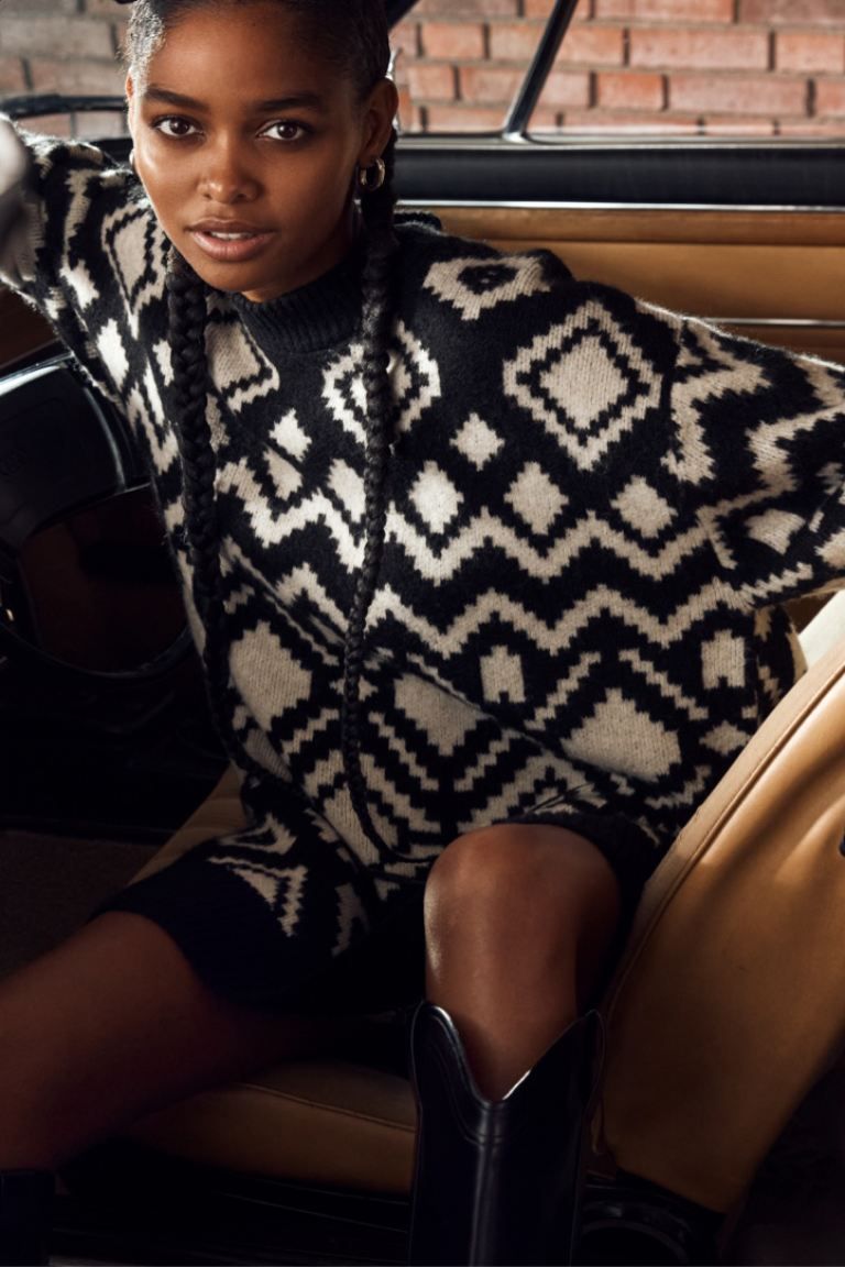 Long Jacquard-knit Sweater | H&M (US + CA)