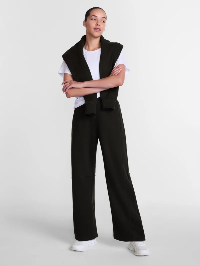 Athletic Works Women's and Women's Plus Barrel Leg Fleece Pants, 28.5" Inseam, Sizes XS-4X | Walmart (US)