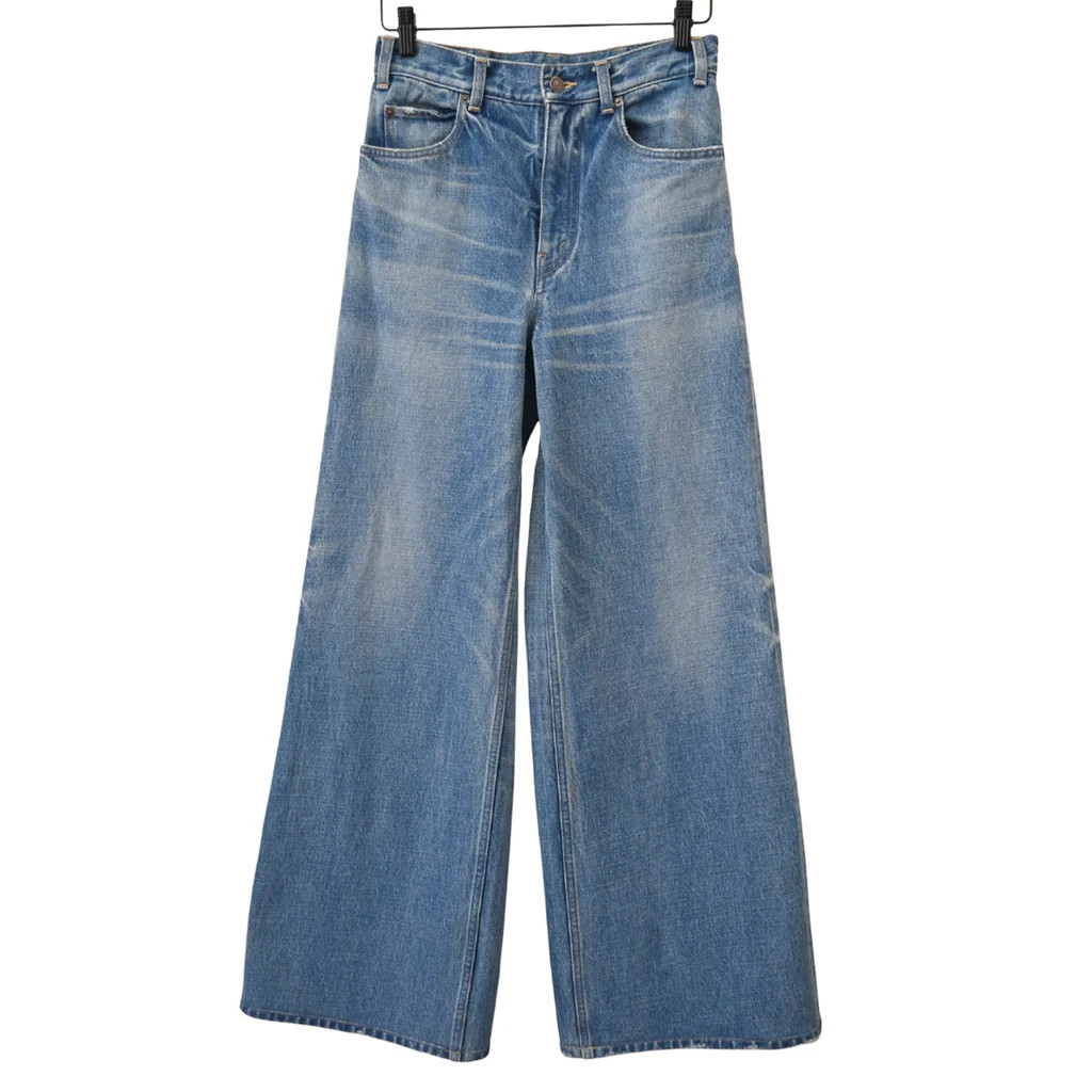 Blue Denim Wide Leg Jeans 2 / BLU / Used | Clotheshorse Anonymous