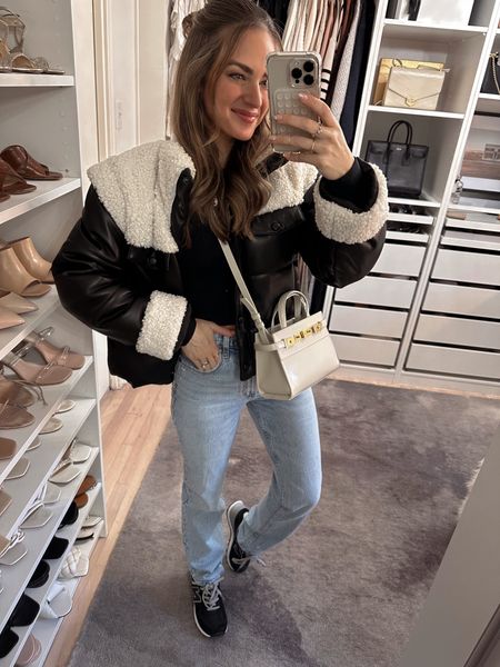 My OOTD! Wearing this cute jacket that can be turned into a vest. My jeans are currently on sale for 25% off and you can take an additional 15% off with code DENIMAF. I wear a size 26 regular. My sneakers run TTS. 