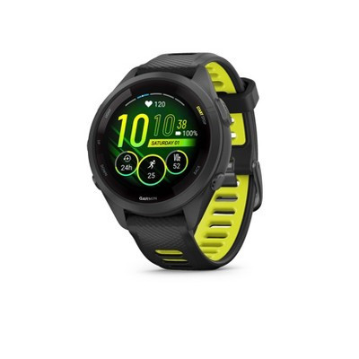 Garmin Forerunner 265S Smartwatch Black Bezel and Case with Black/Amp Yellow Silicone Band | Target