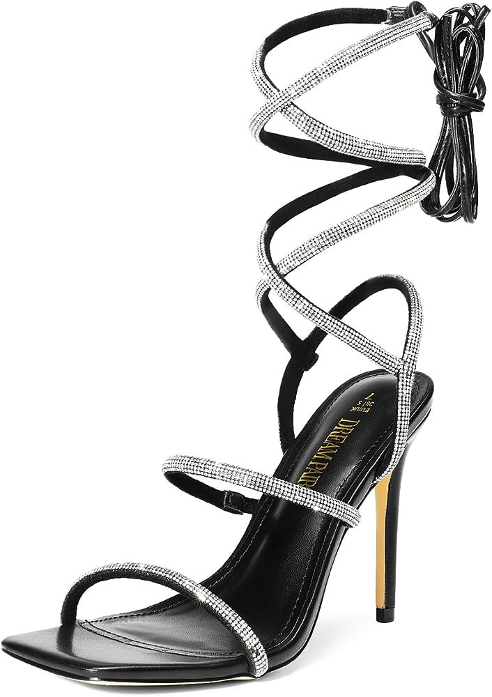 DREAM PAIRS High Heels Stilletos Heels for Women Strappy Gladiator Sexy Square Toe Heels Open Toe... | Amazon (US)