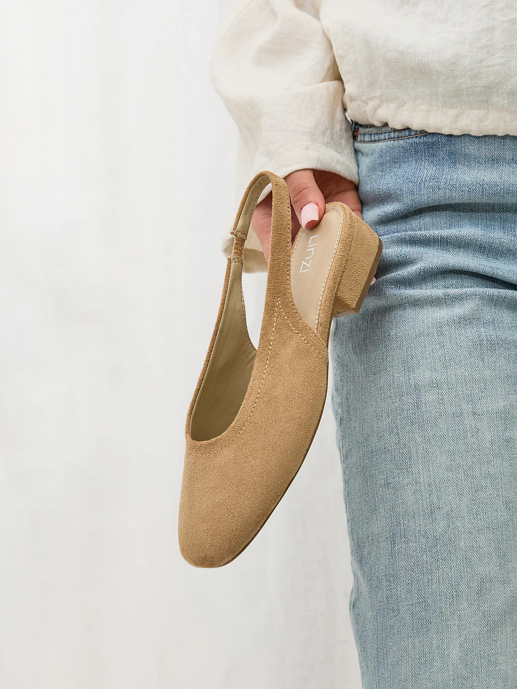 Glide Nude Faux Suede Mary Jane Heels | Linzi Shoes