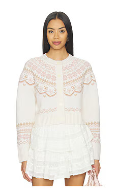 LoveShackFancy Shantae Cardigan in Pink Champagne from Revolve.com | Revolve Clothing (Global)