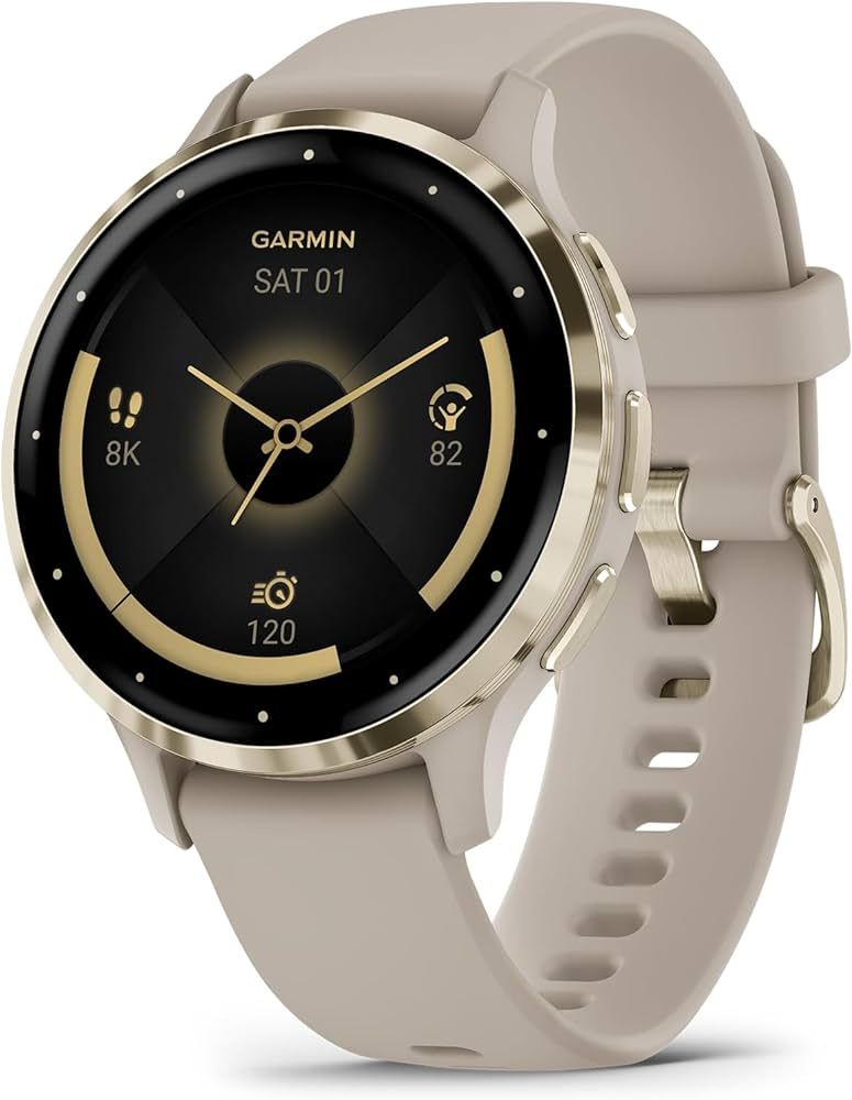 Garmin Venu 3S Soft Gold Stainless Steel Bezel 1.2-Inch AMOLED Touchscreen Display Smart Watch wi... | Amazon (US)