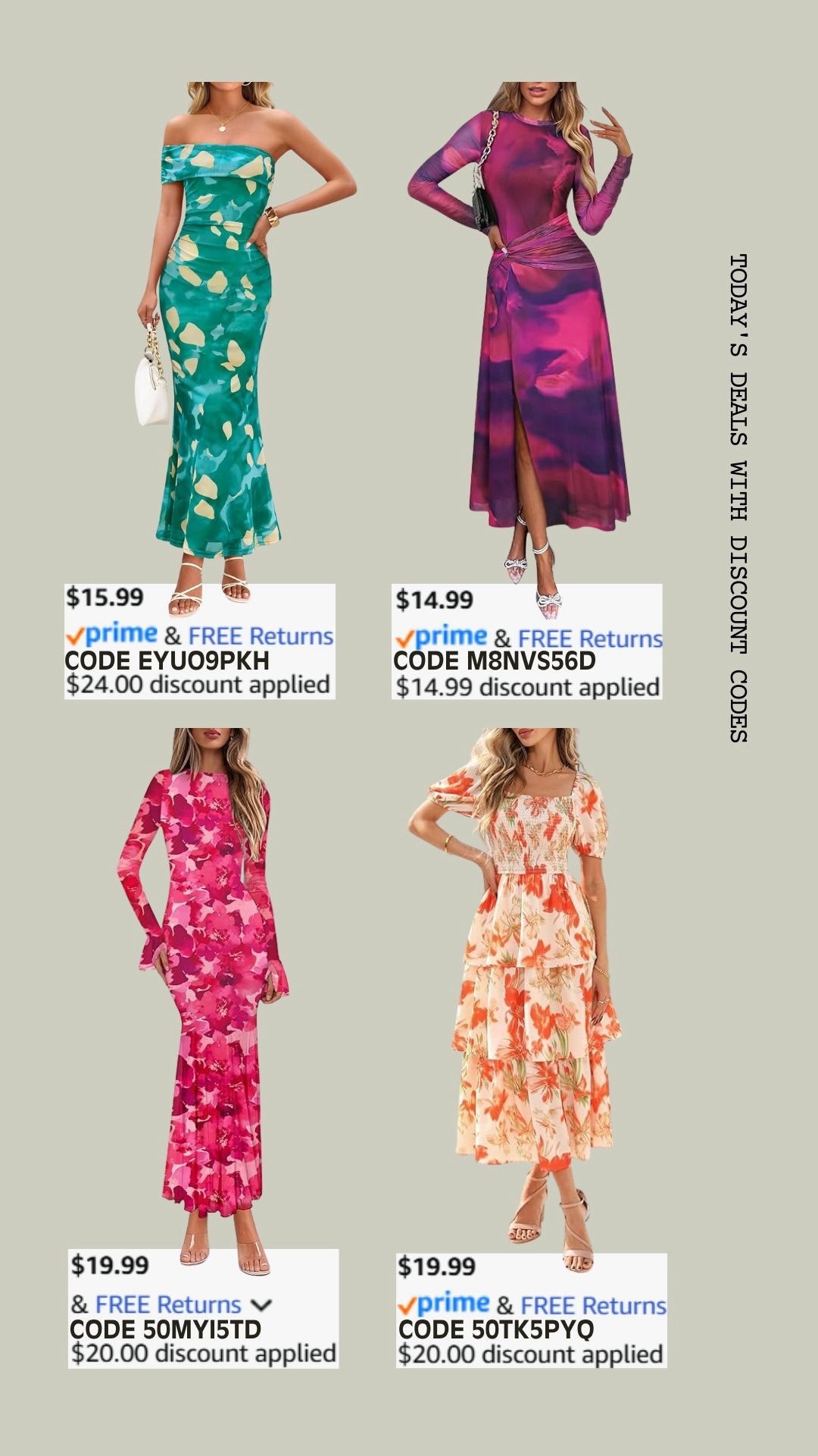 PROMO CODE DEALS ON AMAZON!

Promo codes are entered are on the check out screen where you select payment method. 

Codes & coupons only work for a limited time! If you get an error, it may have maxed the color/size you selected.. so try another one. Sometimes it helps to check out one item at a time! 

SCREENSHOT TO EASILY COPY/PASTE PROMO CODE AT CHECKOUT! 