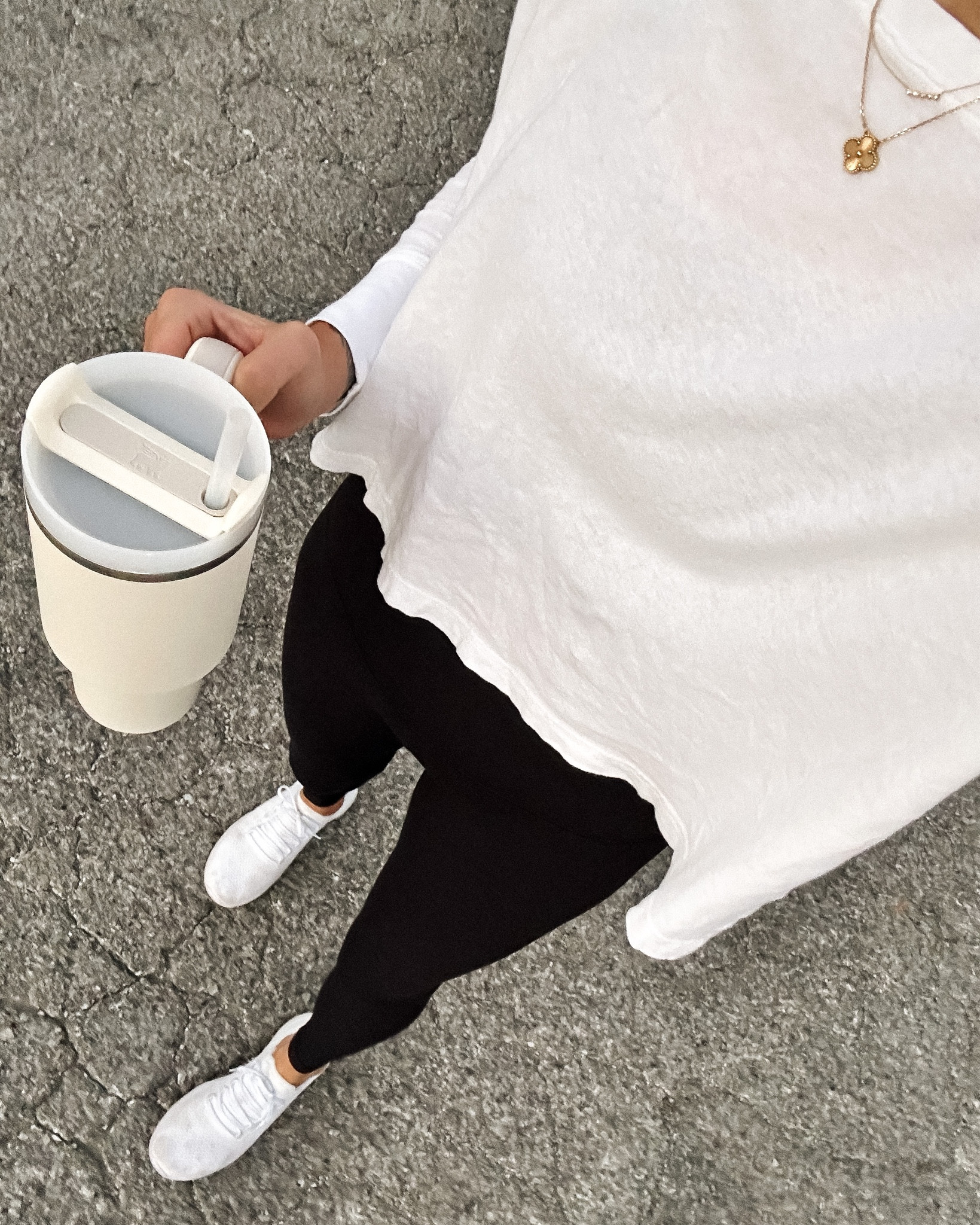 Fashion Jackson gym outfit, leggings, APL sneakers, Stanley cup 

#LTKfit #LTKunder100 #LTKstyletip