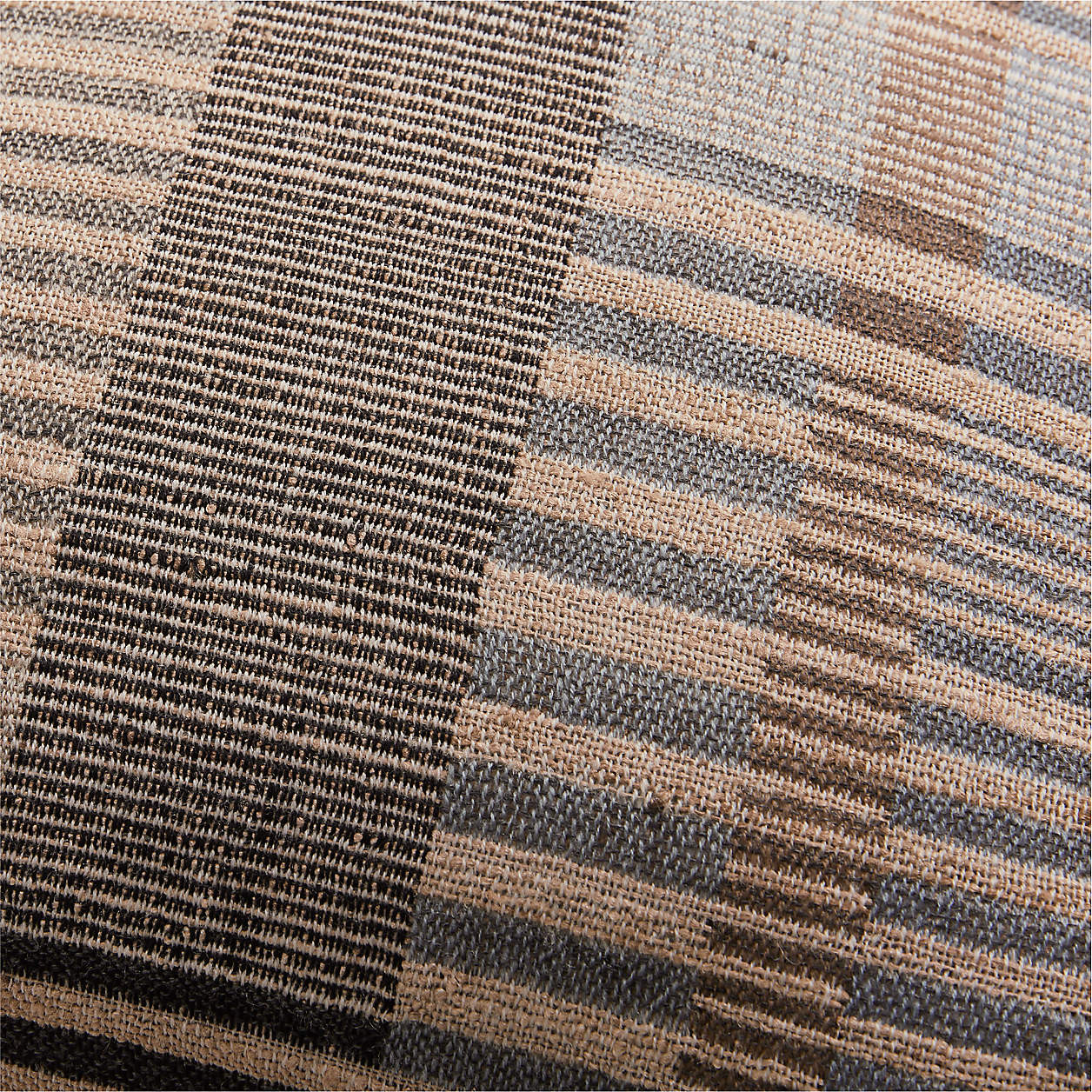 Etta Silk Wool Blend 20"x20" Deep Indigo Multi Throw Pillow Cover + Reviews | Crate & Barrel | Crate & Barrel