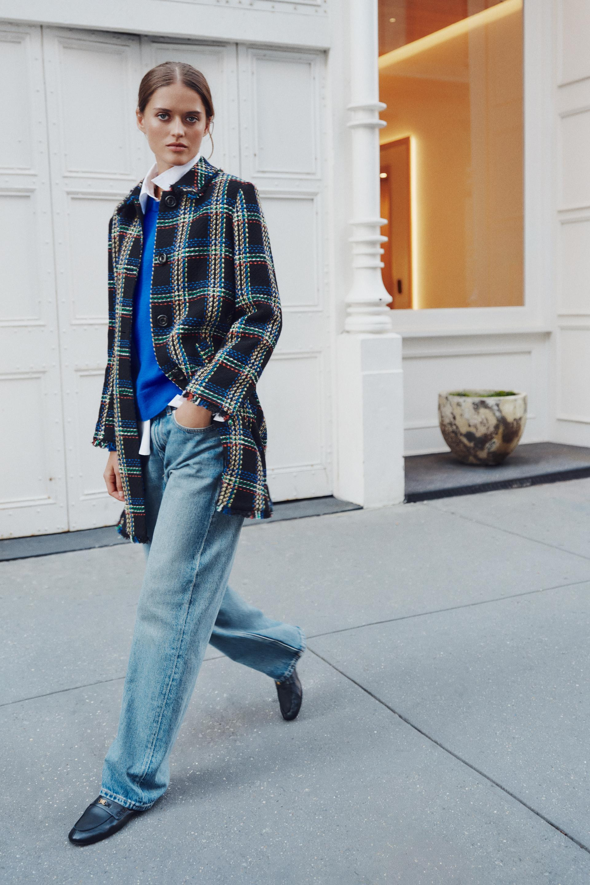 STRUCTURED PLAID COAT | Zara US