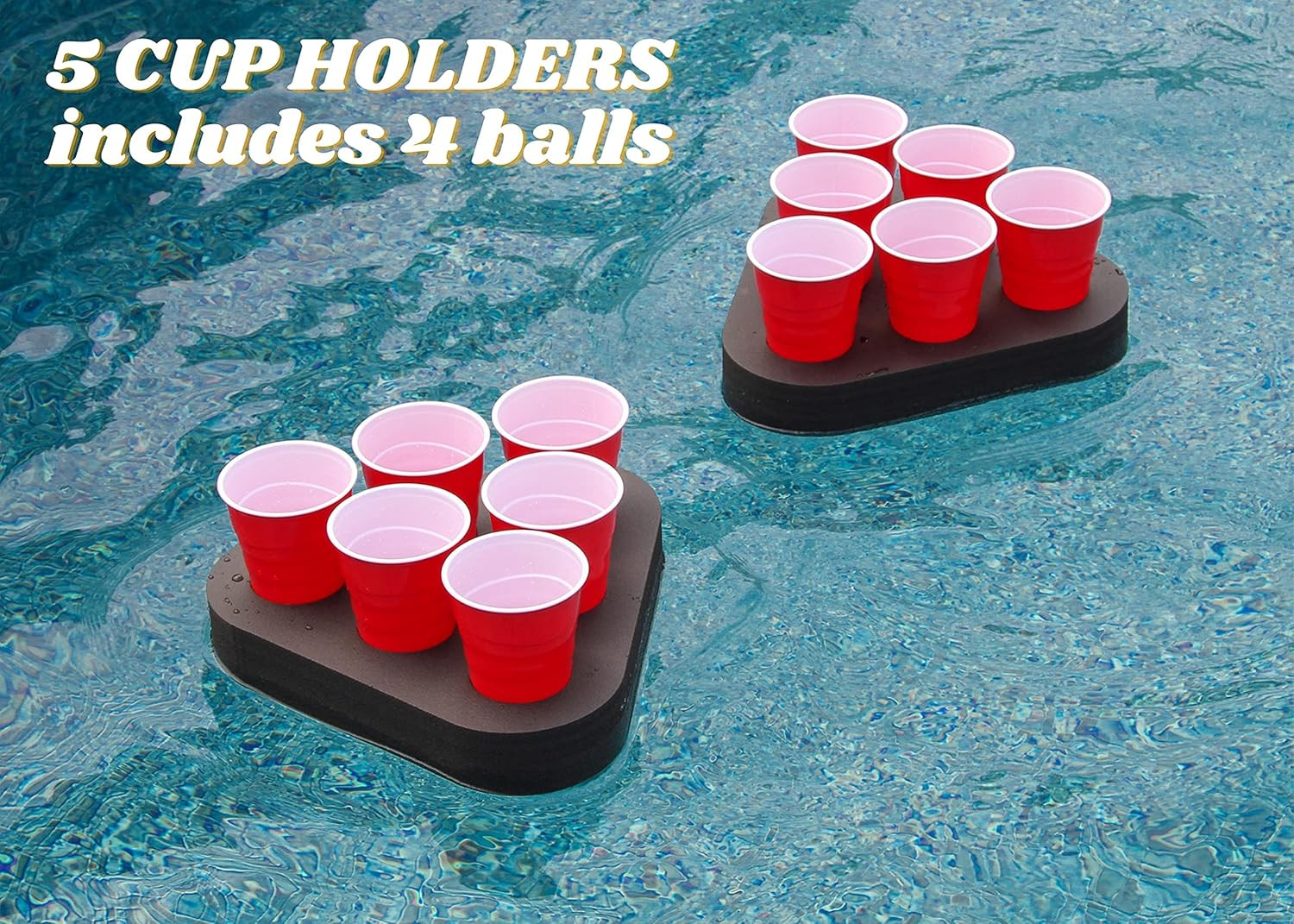 Polar Whale 2pc Floating Mini Beer Pong Table Rack Pool Party Game Float Beach Hot Tub Durable Bl... | Amazon (US)