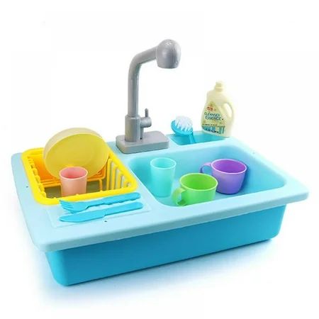 Leonard Kitchen Play Sink Toys for Kids Toddler Dishwasher with Auto Running Water Cycle System Cutt | Walmart (US)