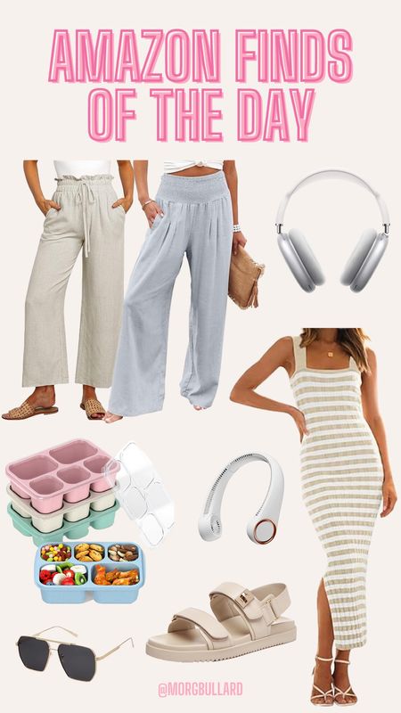 Amazon finds | Amazon daily deals | Amazon linen pants | Amazon striped summer dress | Amazon bento box | Apple AirPods Max on sale | Amazon neck fan | Amazon designer inspired sunglasses 

#LTKSeasonal #LTKFindsUnder100 #LTKSaleAlert