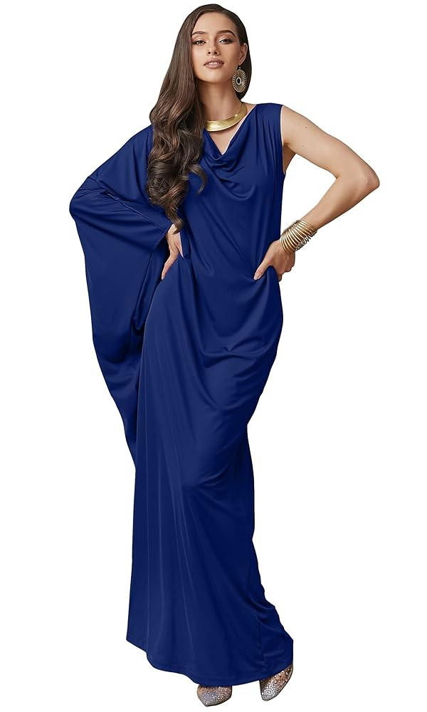KOH KOH Womens 2025 Long Cowl Neck Flowy Grecian Goddess Single Sleeve Maxi Dress | Amazon (US)