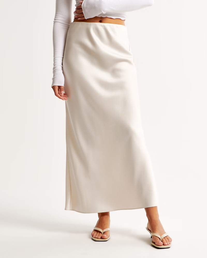 Satin Column Maxi Skirt | Abercrombie & Fitch (US)