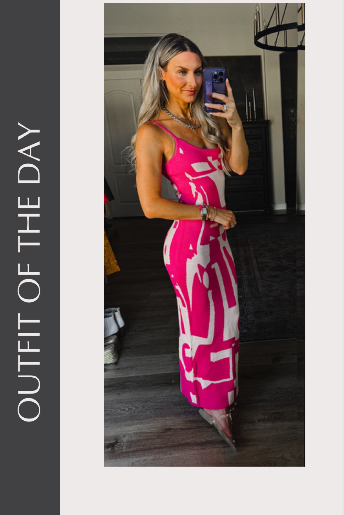 HOC Winter - knit pink maxi dress 