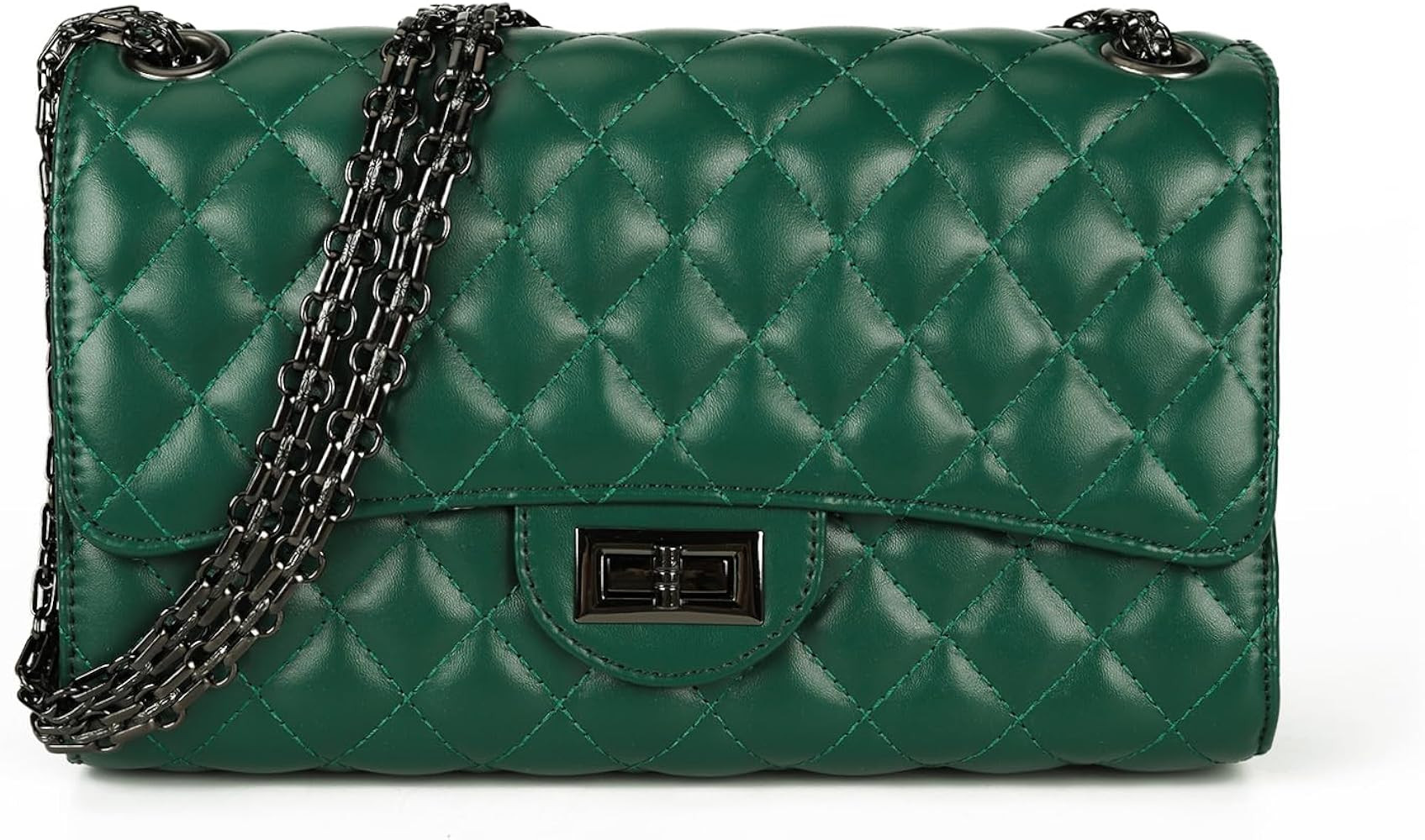 Quilted Crossbody Bags for Women Leather Ladies Shoulder Purses with Chain Strap Stylish Clutch P... | Amazon (US)