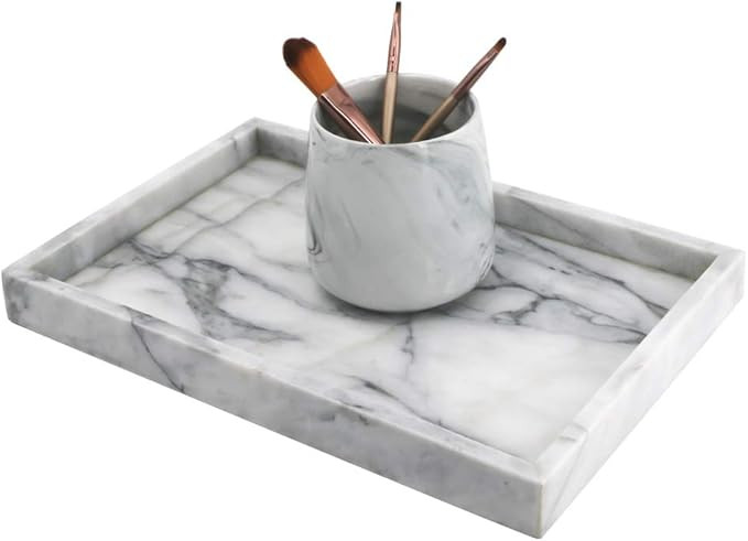 LUANT Marble Stone Decorative Tray for Perfume Cosmetic Bottles , Jewelry, Collection Tray for Ar... | Amazon (US)