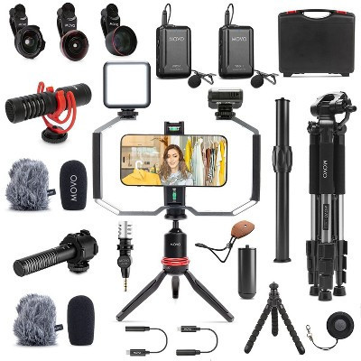 Movo iVlog5 Director�s Vlogging Kit with Various Microphones, Lights, and Accessories | Target