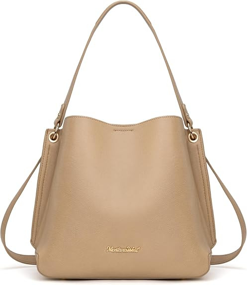 Montana West Hobo Purse for Women Bucket Shoulder Bag with Crossbody Strap | Amazon (US)