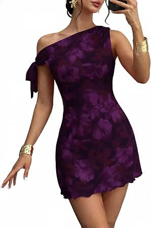 Acelitt Womens Summer Floral Off Shoulder Dress,S-XXL | Amazon (US)