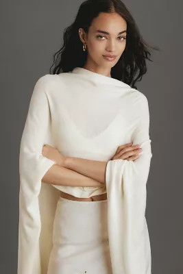 Lightweight Asymmetric Knit Poncho | Anthropologie (US)