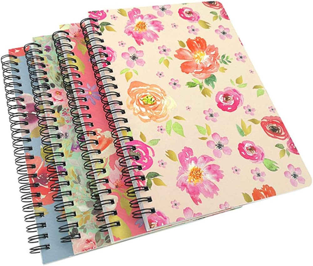 4 Pack A5 Spiral Notebook Journal,Wirebound Ruled Sketch Book Notepad Diary Memo Planner,A5 Size(... | Amazon (US)