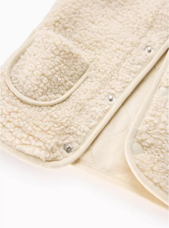 Cream Borg Gilet 12-18 months | Tu Clothing