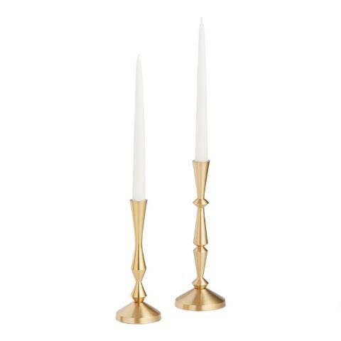 Gold Geometric Taper Candle Holder | World Market